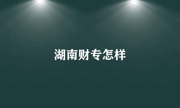 湖南财专怎样
