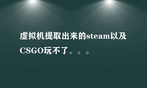 虚拟机提取出来的steam以及CSGO玩不了。。。