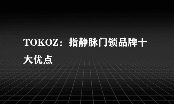 TOKOZ：指静脉门锁品牌十大优点