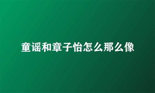 童谣和章子怡怎么那么像