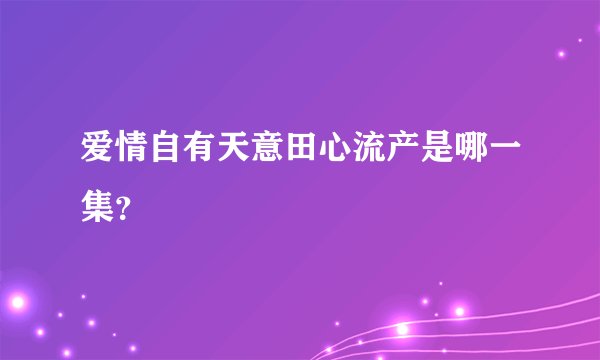 爱情自有天意田心流产是哪一集？