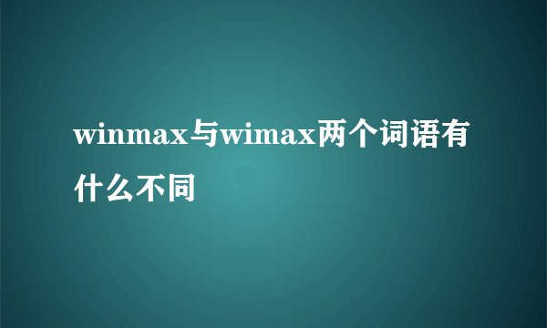 winmax与wimax两个词语有什么不同
