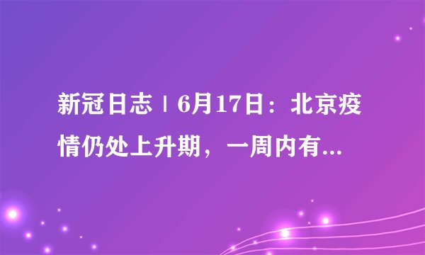 新冠日志｜6月17日：北京疫情仍处上升期，一周内有望控制住