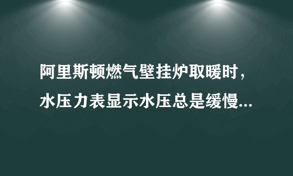 阿里斯顿燃气壁挂炉取暖时，水压力表显示水压总是缓慢下降，每天需要补充七八次水。可是我朋友家的壁挂炉