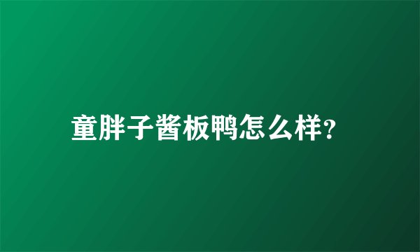 童胖子酱板鸭怎么样？