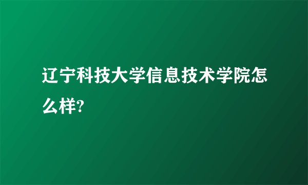 辽宁科技大学信息技术学院怎么样?