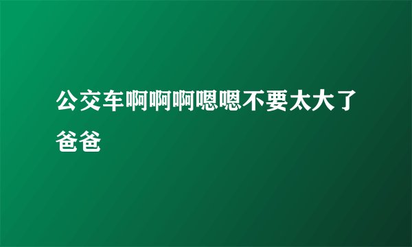 公交车啊啊啊嗯嗯不要太大了爸爸