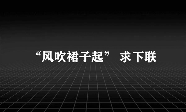 “风吹裙子起” 求下联