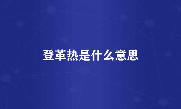 登革热是什么意思
