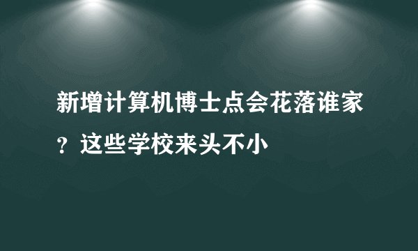 新增计算机博士点会花落谁家？这些学校来头不小