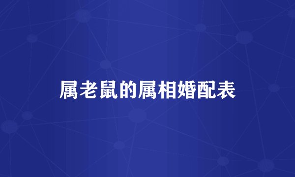 属老鼠的属相婚配表