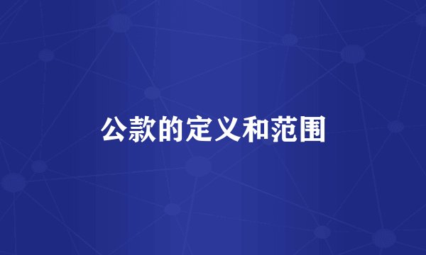 公款的定义和范围