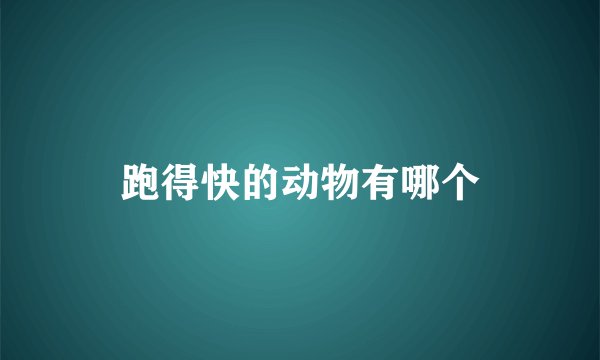 跑得快的动物有哪个