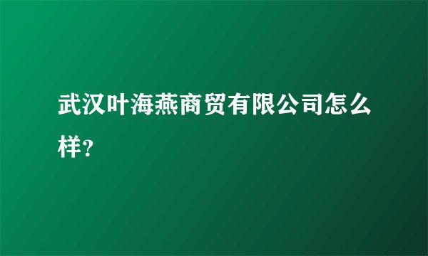 武汉叶海燕商贸有限公司怎么样？