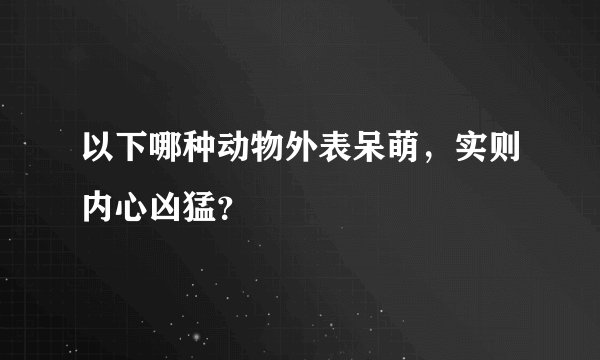以下哪种动物外表呆萌，实则内心凶猛？