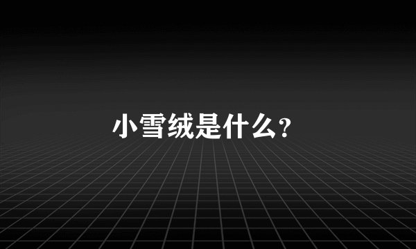 小雪绒是什么？