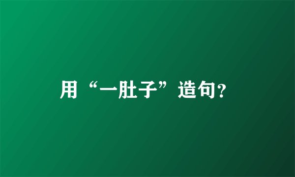 用“一肚子”造句？