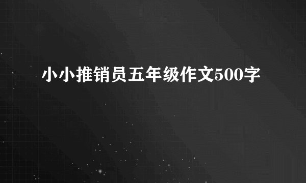 小小推销员五年级作文500字