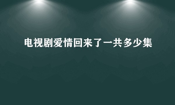 电视剧爱情回来了一共多少集
