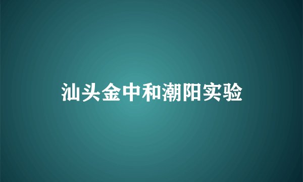 汕头金中和潮阳实验
