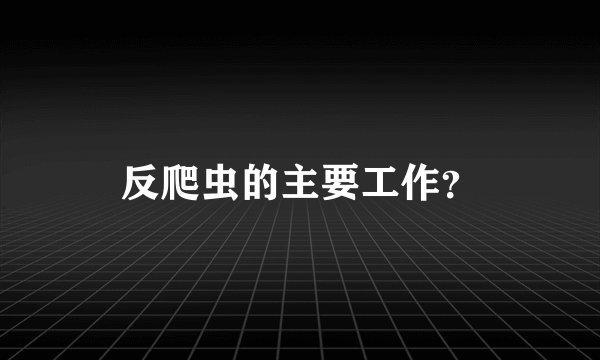 反爬虫的主要工作？