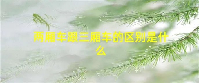 两厢车跟三厢车的区别是什么