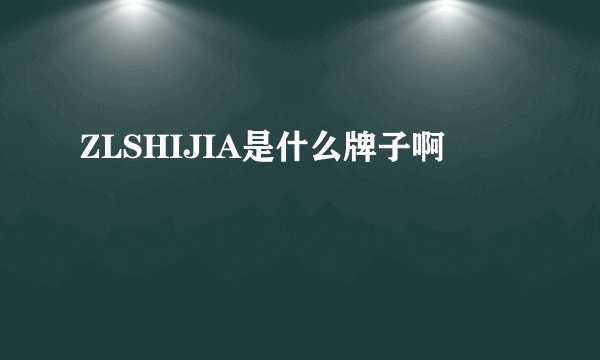 ZLSHIJIA是什么牌子啊