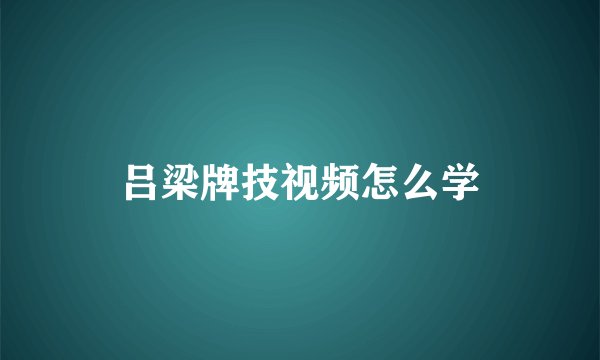 吕梁牌技视频怎么学