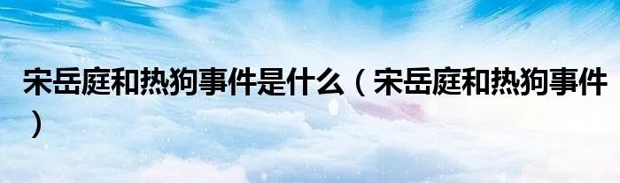 宋岳庭和热狗事件是什么（宋岳庭和热狗事件）