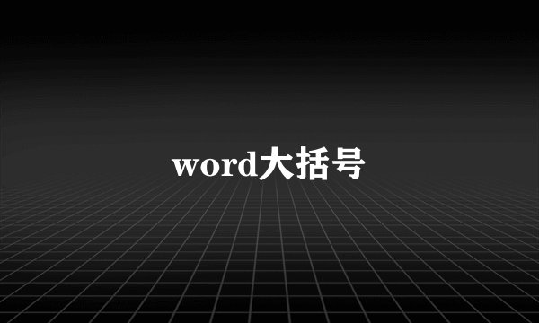 word大括号