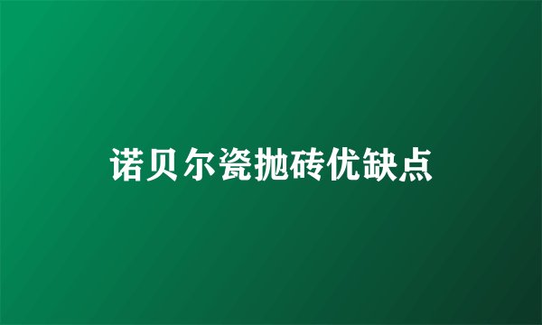 诺贝尔瓷抛砖优缺点