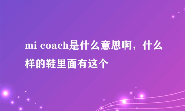 mi coach是什么意思啊，什么样的鞋里面有这个