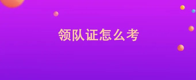 领队证怎么考