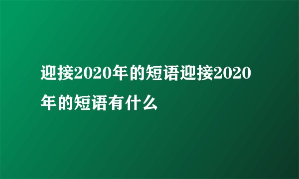 迎接2020年的短语迎接2020年的短语有什么
