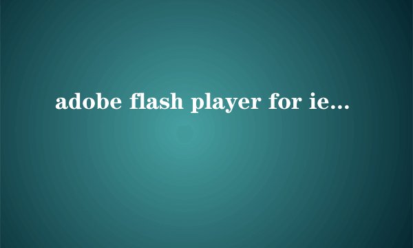 adobe flash player for ie有什么用