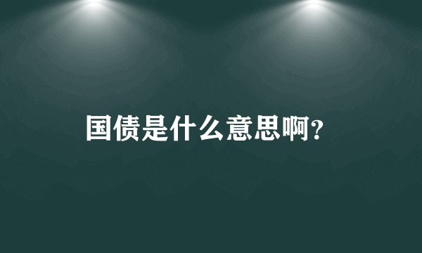国债是什么意思啊？