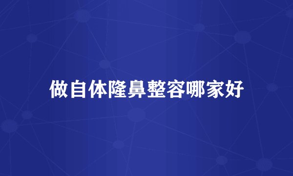 做自体隆鼻整容哪家好
