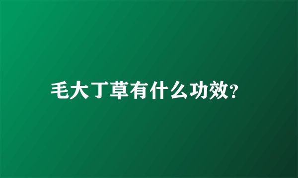 毛大丁草有什么功效？