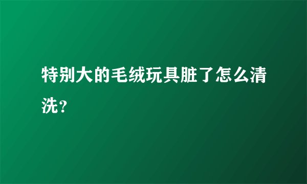 特别大的毛绒玩具脏了怎么清洗？