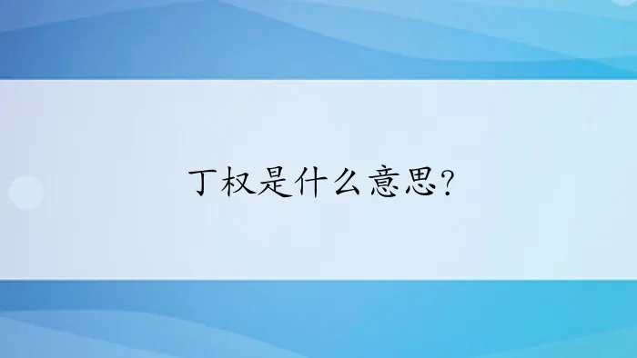丁权是什么意思？