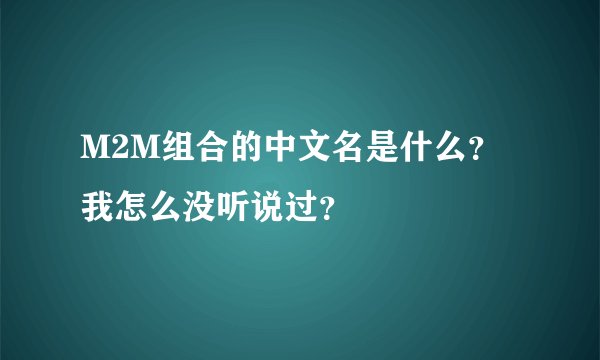 M2M组合的中文名是什么？我怎么没听说过？