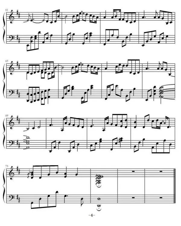 突然好想你钢琴数字谱