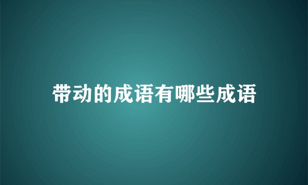 带动的成语有哪些成语