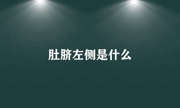 肚脐左侧是什么