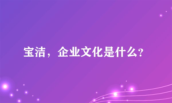 宝洁，企业文化是什么？
