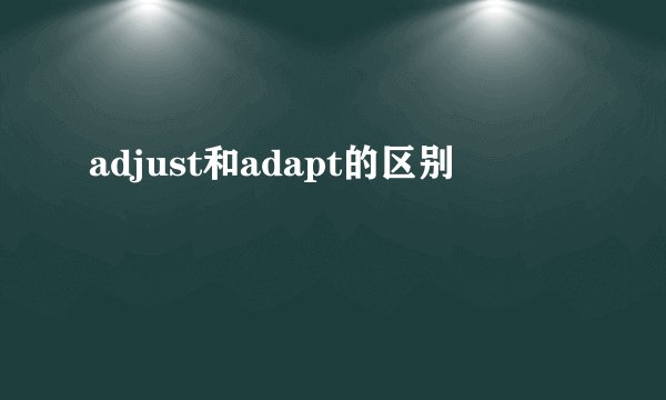 adjust和adapt的区别