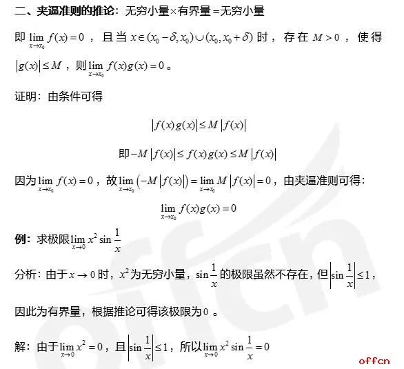 2021考研数学高数：夹逼准则的推论