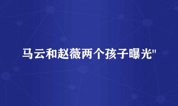 马云和赵薇两个孩子曝光
