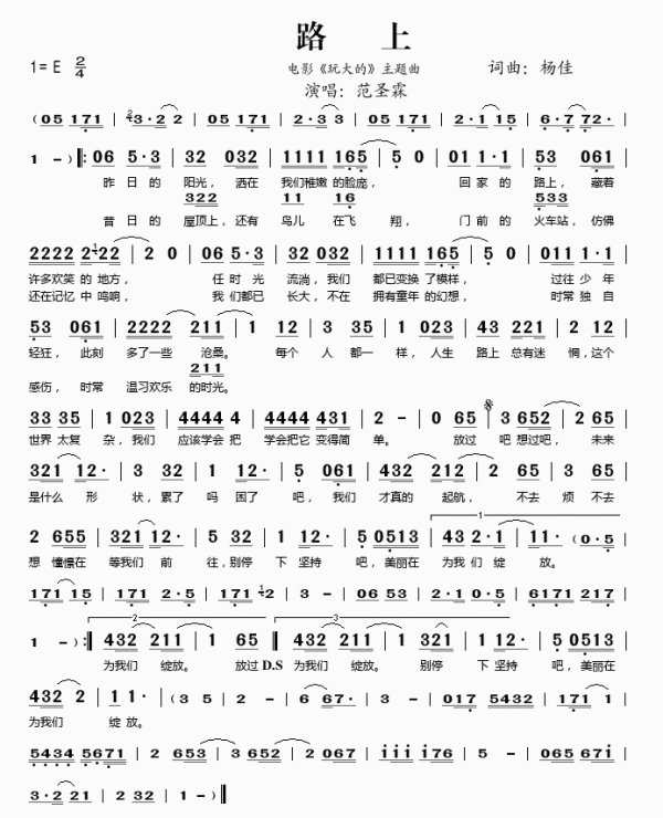 昨日的阳光洒在我们稚嫩的脸上 这是什么歌曲 这是第一句