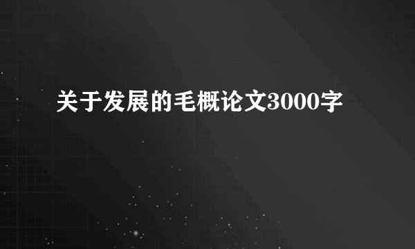 关于发展的毛概论文3000字